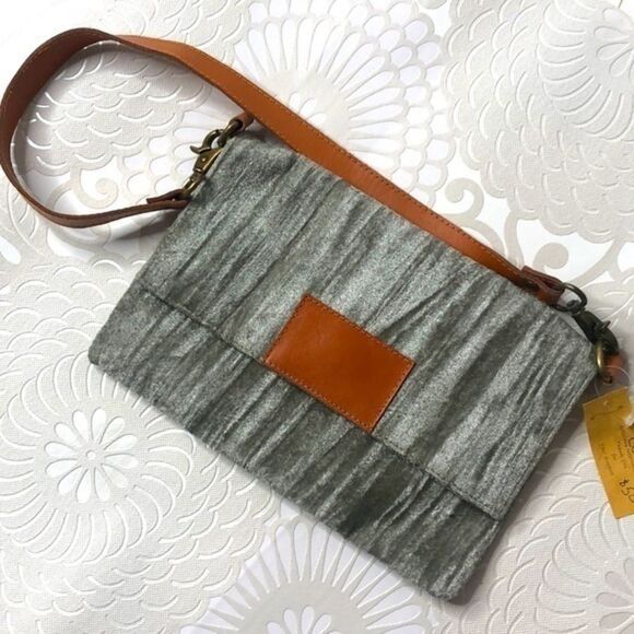 Crushed Velvet and Leather Boutique Purse, NWT - Picture 1 of 9